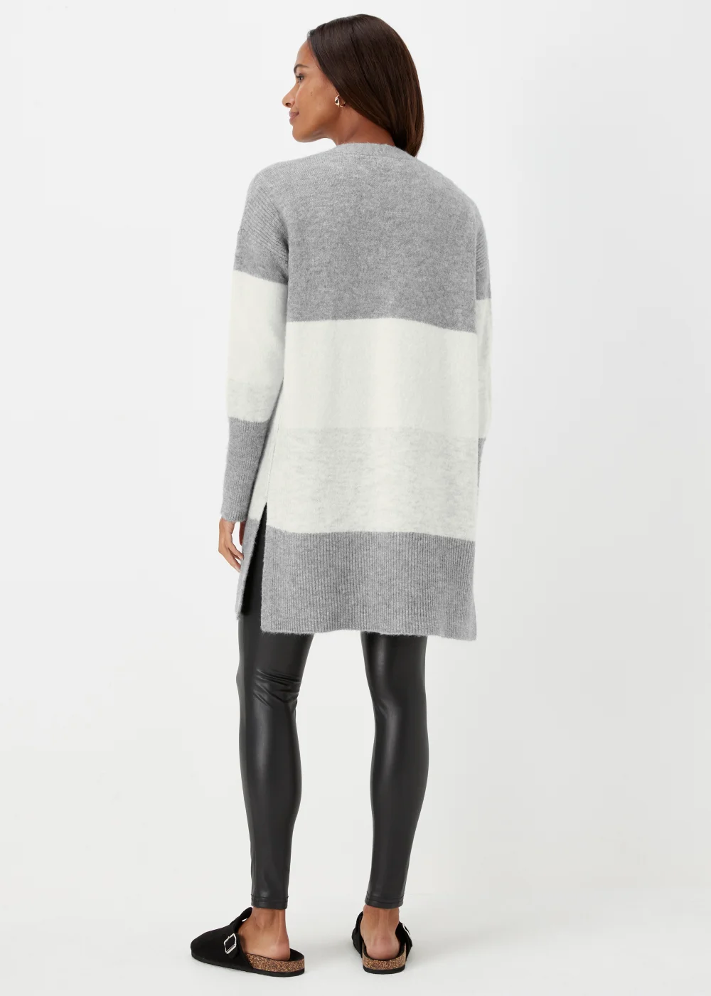 Grey Marl Colour Block Cardigan - XS Image 2
