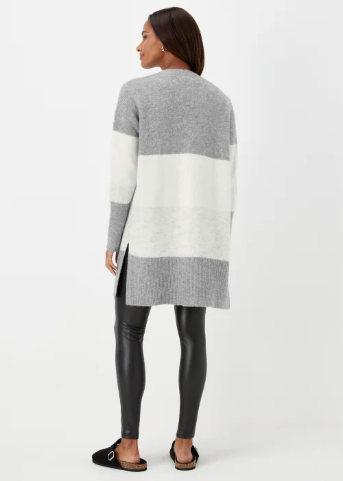 Grey Marl Colour Block Cardigan - XS Image 2