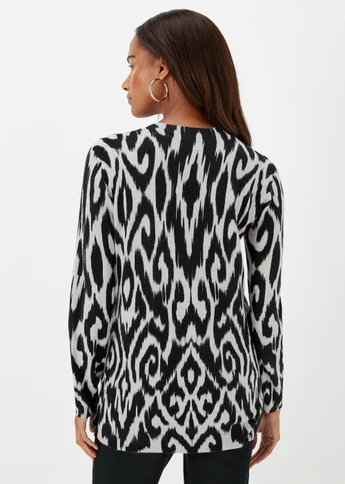 Grey Ikat Print Soft Touch Jumper - 8 Image 2