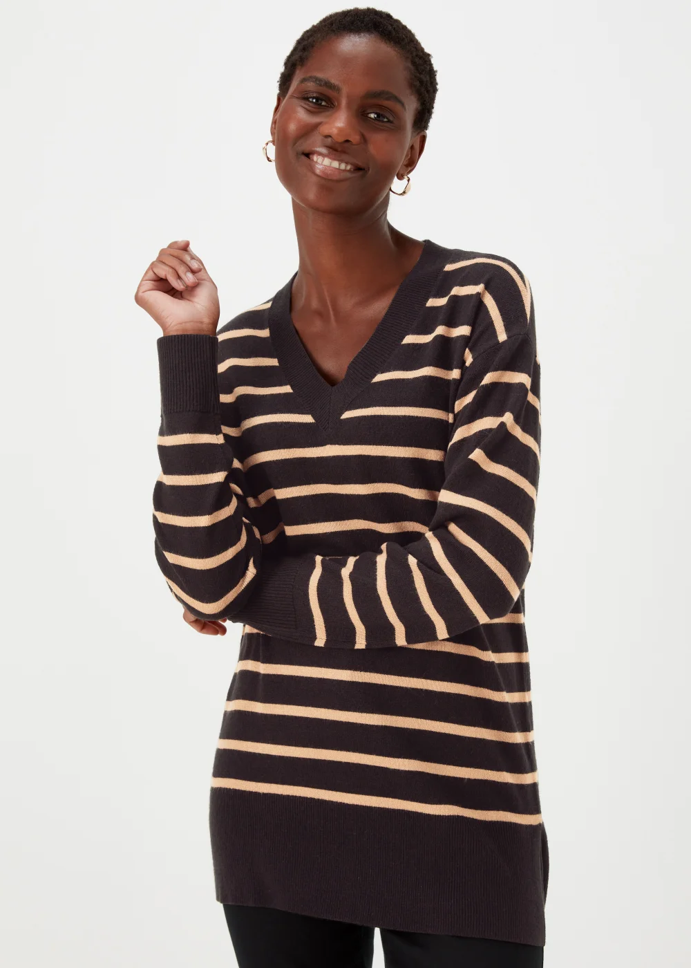 Black Stripe Soft Touch Jumper - 8 Image 1