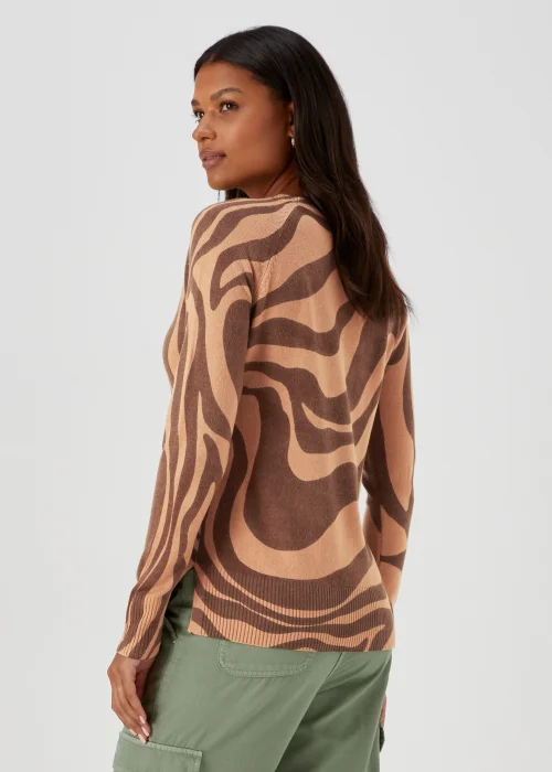 Brown Swirl Print Super Soft Jumper - 8 Image 2