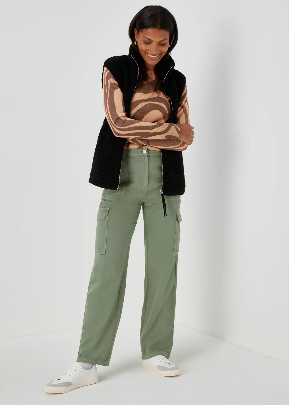 Brown Swirl Print Super Soft Jumper - 8 Image 4