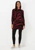 Burgundy Swirl Print Super Soft Tunic Dress - 8 Image 1