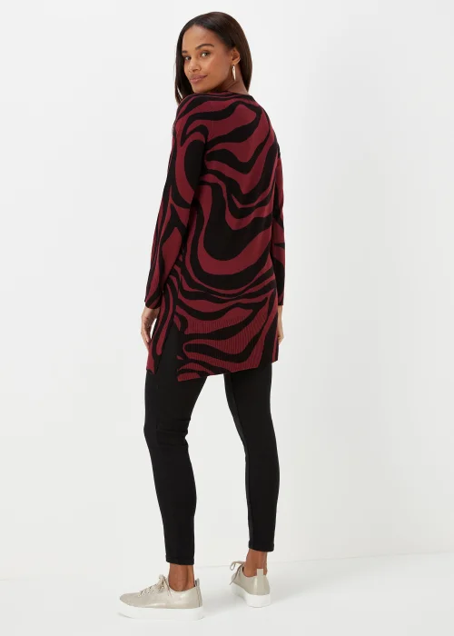 Burgundy Swirl Print Super Soft Tunic Dress - 8 Image 2
