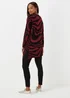Burgundy Swirl Print Super Soft Tunic Dress - 8 Image 2