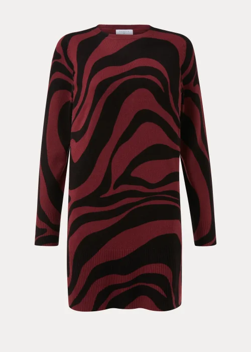 Burgundy Swirl Print Super Soft Tunic Dress - 8 Image 5