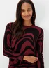 Burgundy Swirl Print Super Soft Tunic Dress - 8 Image 3