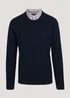 Lincoln Navy Mock Crew Knitted Jumper - S Image 5