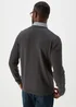Lincoln Charcoal Mock Shirt Cable Knit Jumper - Small Image 2