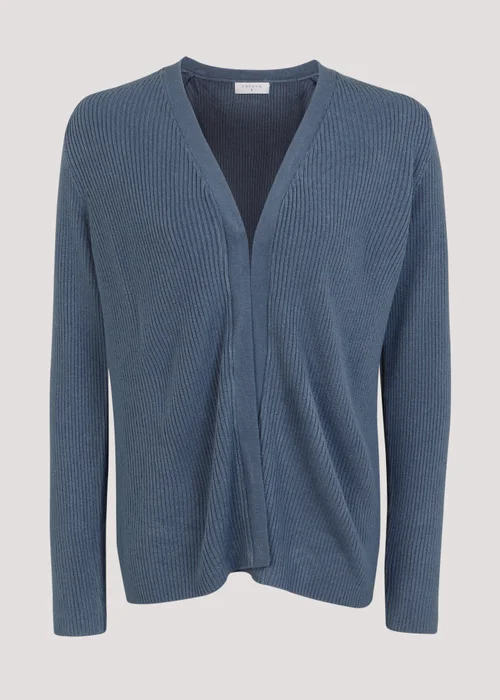 Blue Super Soft Ribbed Cardigan - 8 Image 5
