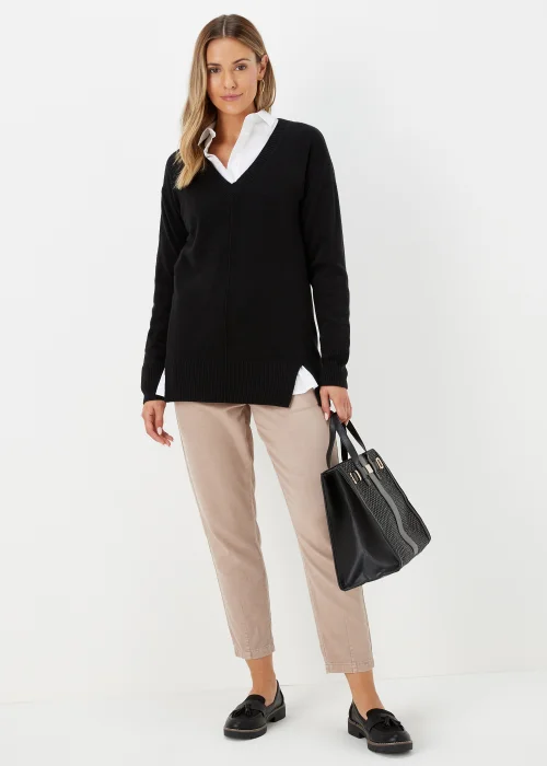Black V-Neck Soft Touch Jumper - 8 Image 4