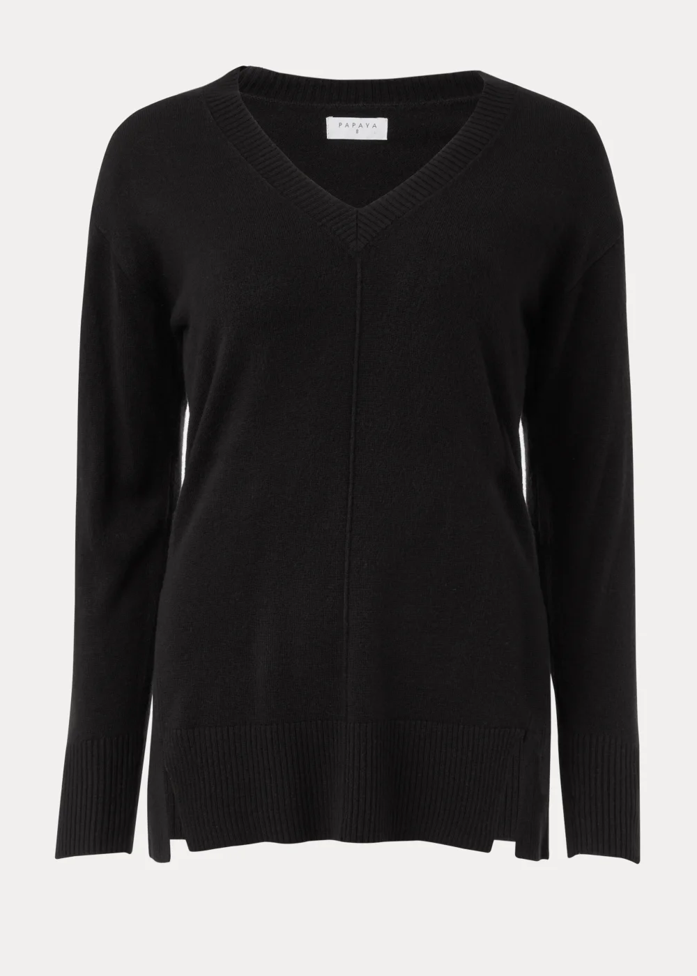 Black V-Neck Soft Touch Jumper - 8 Image 5
