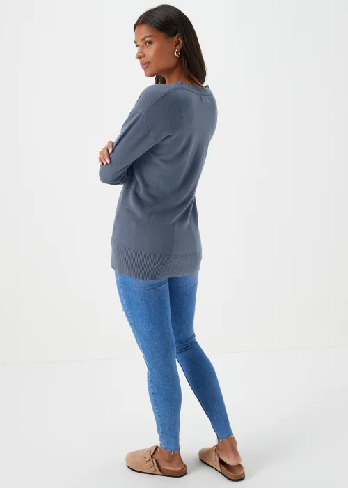 Blue V-Neck Soft Touch Jumper - 8 Image 2