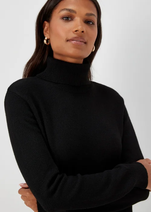 Black Roll Neck Knitted Dress - XS Image 3