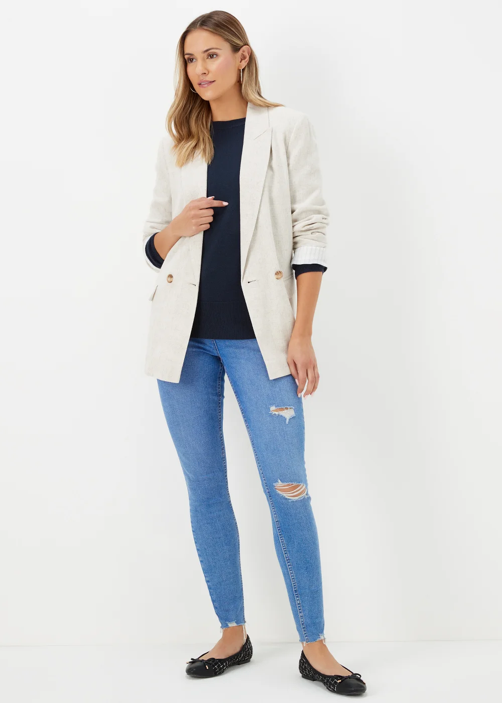 Navy Round Neck Soft Touch Jumper - 8 Image 4
