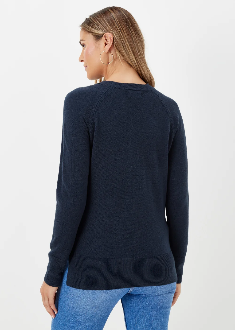 Navy Round Neck Soft Touch Jumper - 8 Image 2