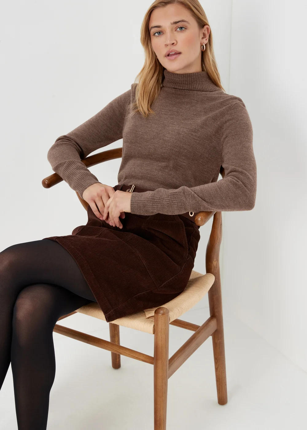 Brown Super Soft Roll Neck Jumper - 8 Image 4