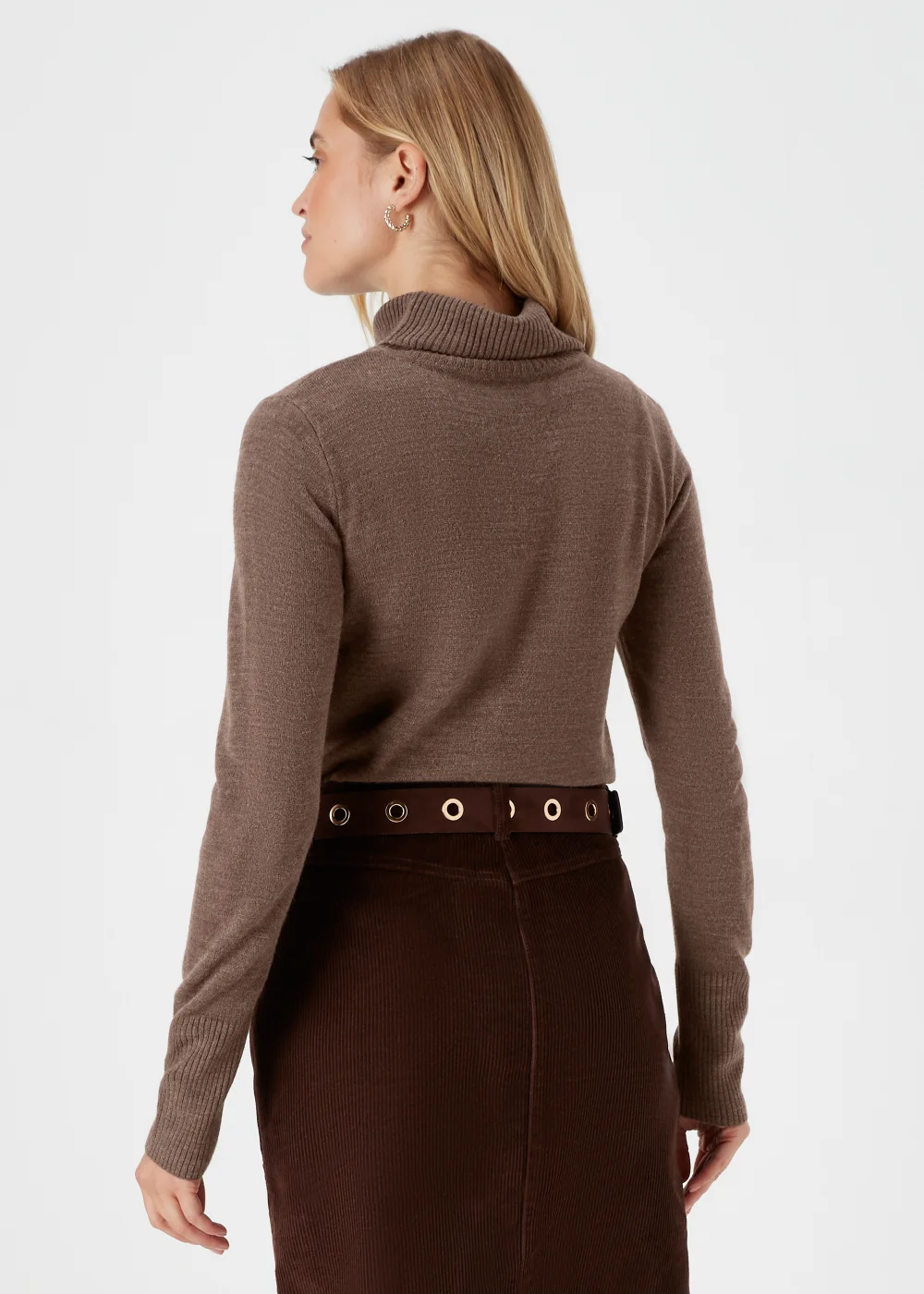 Brown Super Soft Roll Neck Jumper - 8 Image 2