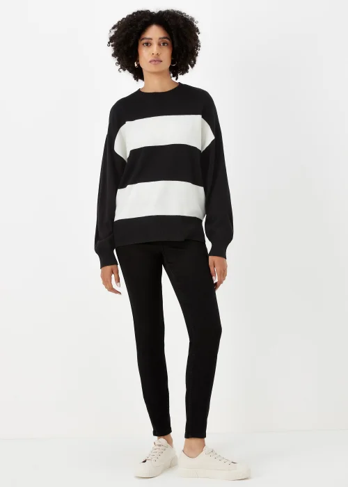 Black & Cream Batwing Sleeve Soft Touch Jumper - 8 Image 1