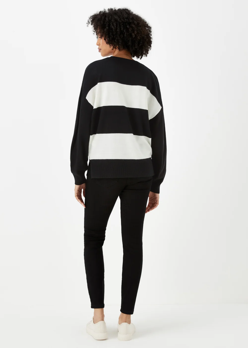 Black & Cream Batwing Sleeve Soft Touch Jumper - 8 Image 2