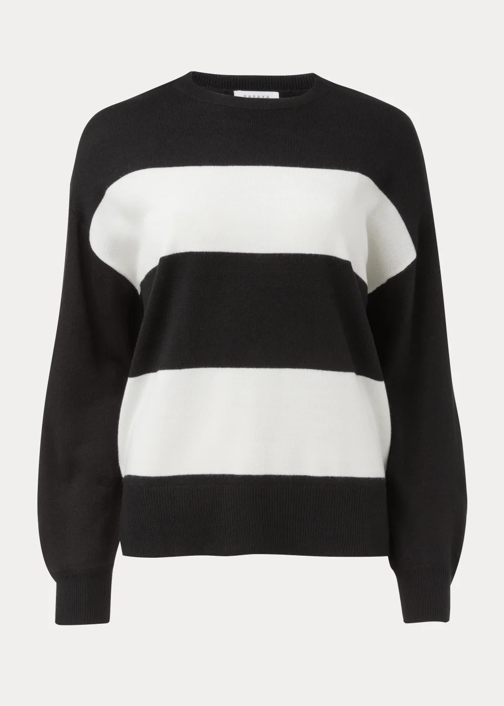 Black & Cream Batwing Sleeve Soft Touch Jumper - 8 Image 5