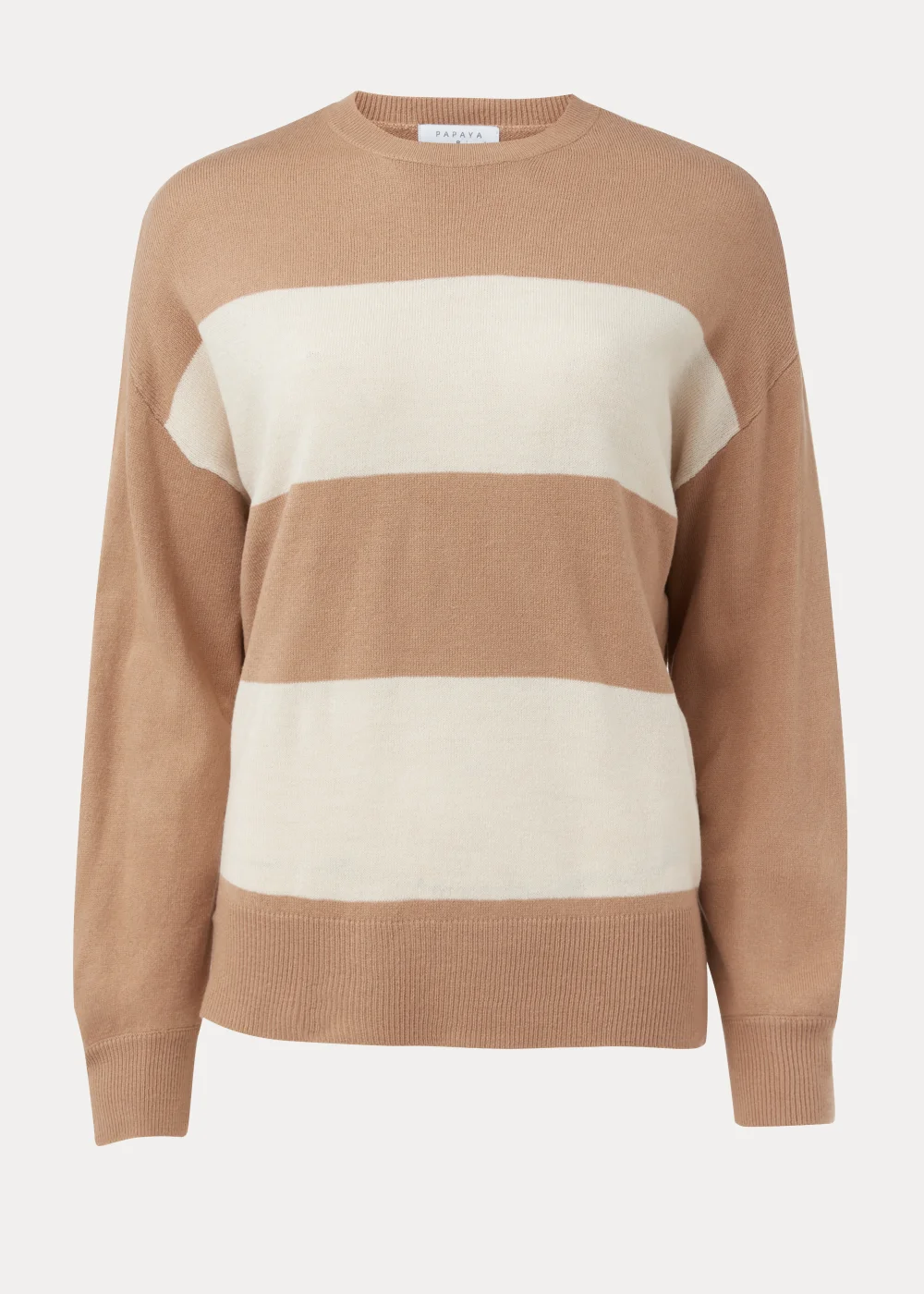 Taupe & Camel Batwing Sleeve Soft Touch Jumper - 8 Image 5