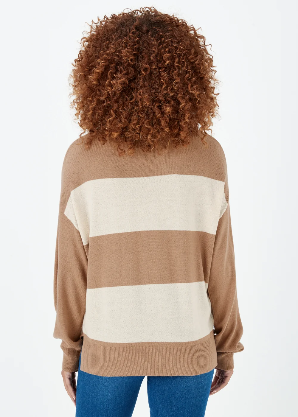 Taupe & Camel Batwing Sleeve Soft Touch Jumper - 8 Image 2