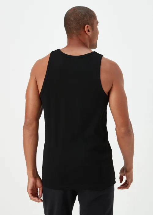 2 Pack Black Cotton Vests - S Image 3
