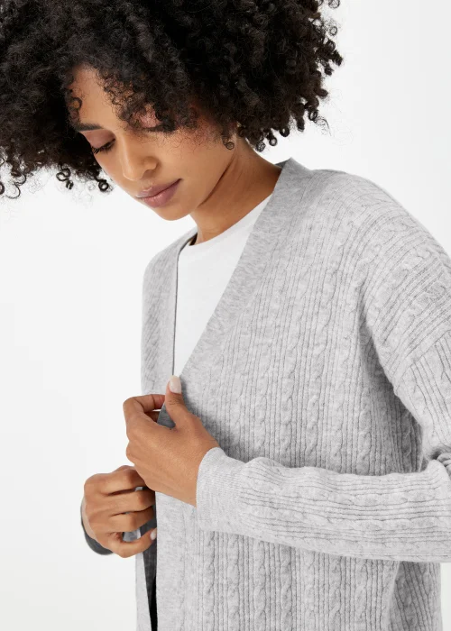 Grey Baby Cable Knit Cardigan - XS Image 3