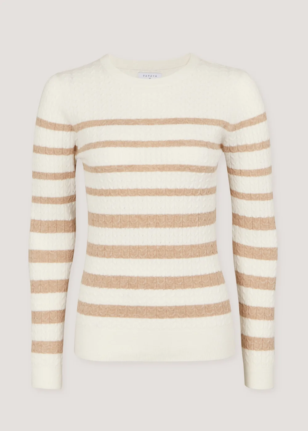 Taupe Stripe Baby Cable Jumper - 8 Image 5