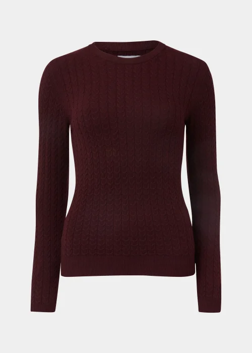 Burgundy Baby Cable Knit Jumper - 8 Image 5