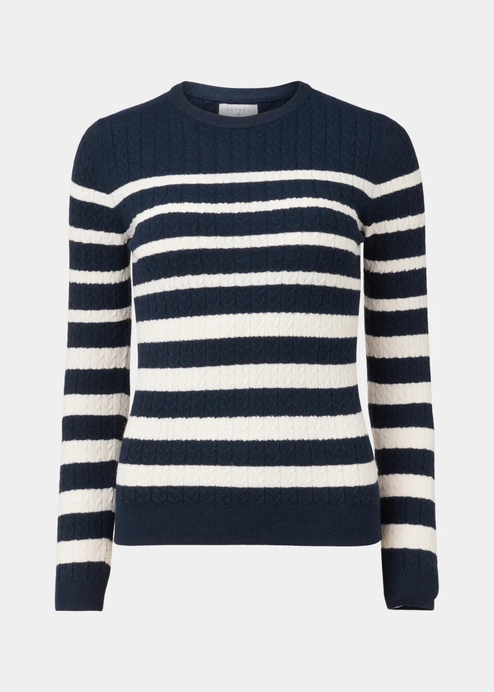 Navy Stripe Baby Cable Knit Jumper - 8 Image 5