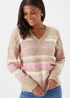 Multicoloured V Neck Jumper - XS Image 3