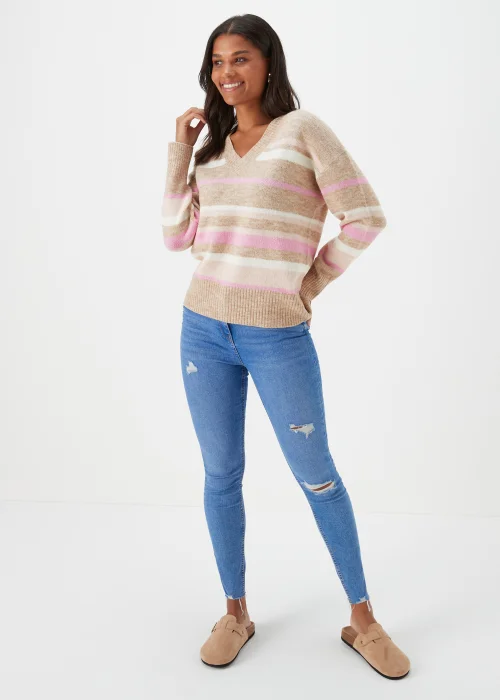 Multicoloured V Neck Jumper - XS Image 1