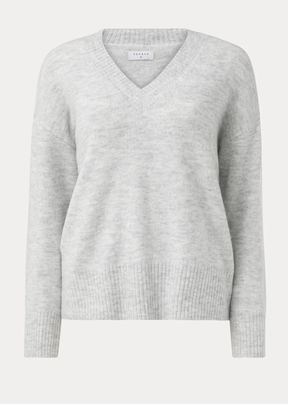 Grey V-Neck Jumper - XS Image 5