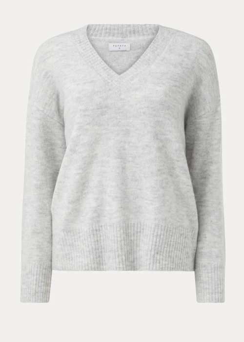 Grey V-Neck Jumper - XS Image 5