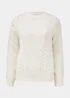 Cream Macaron Cable Knit Crew Neck Jumper - S Image 5