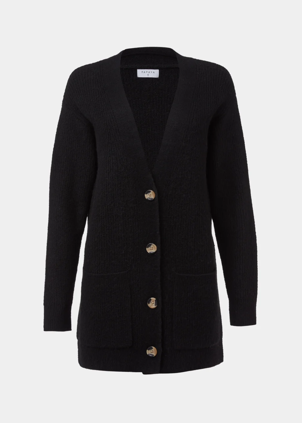 Black Ribbed Cardigan - XS Image 5