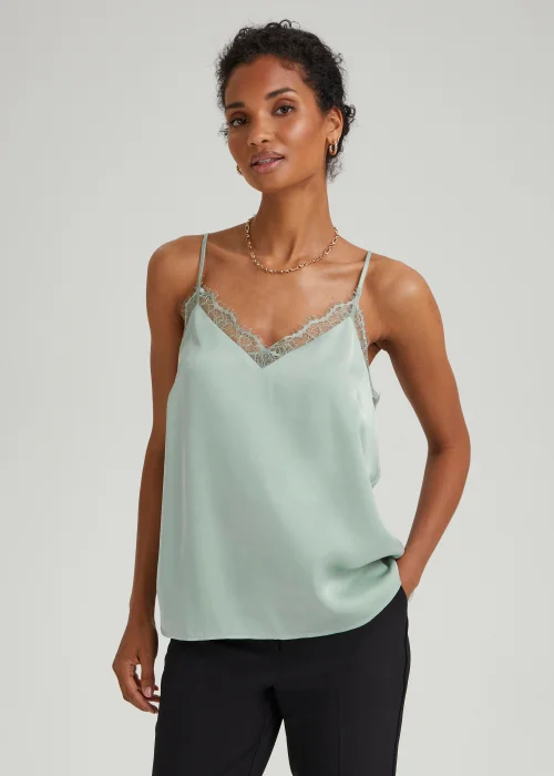Mint Lace Trim Cami Top - Size 8 Image 1