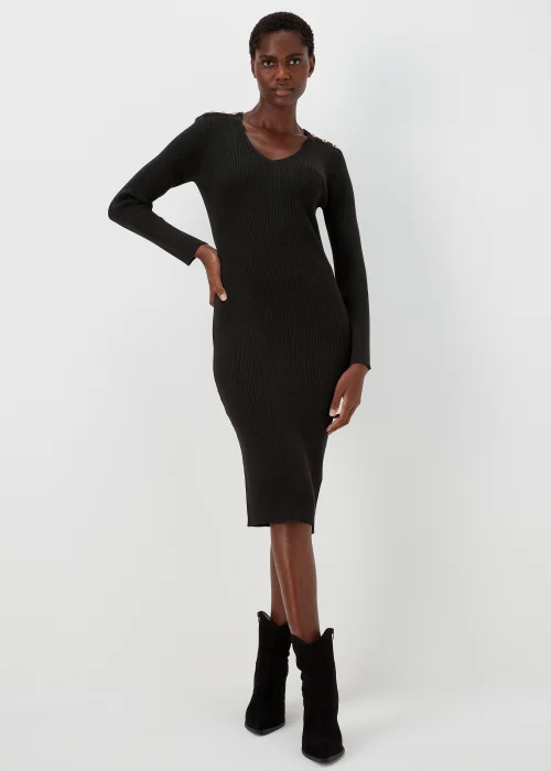 Et Vous Black Knitted Button Dress - 8 Image 1