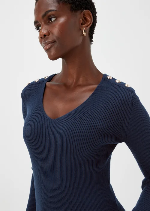 Et Vous Navy Knitted Button Dress - 8 Image 3