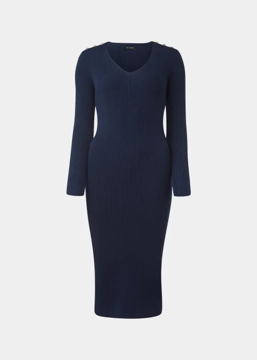 Et Vous Navy Knitted Button Dress - 8 Image 5