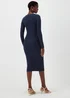 Et Vous Navy Knitted Button Dress - 8 Image 2