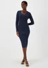 Et Vous Navy Knitted Button Dress - 8 Image 1