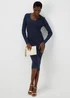 Et Vous Navy Knitted Button Dress - 8 Image 4
