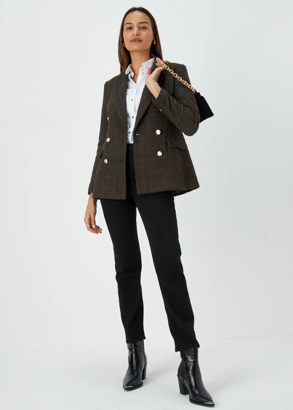 Et Vous Black Textured Blazer - 8 Image 4