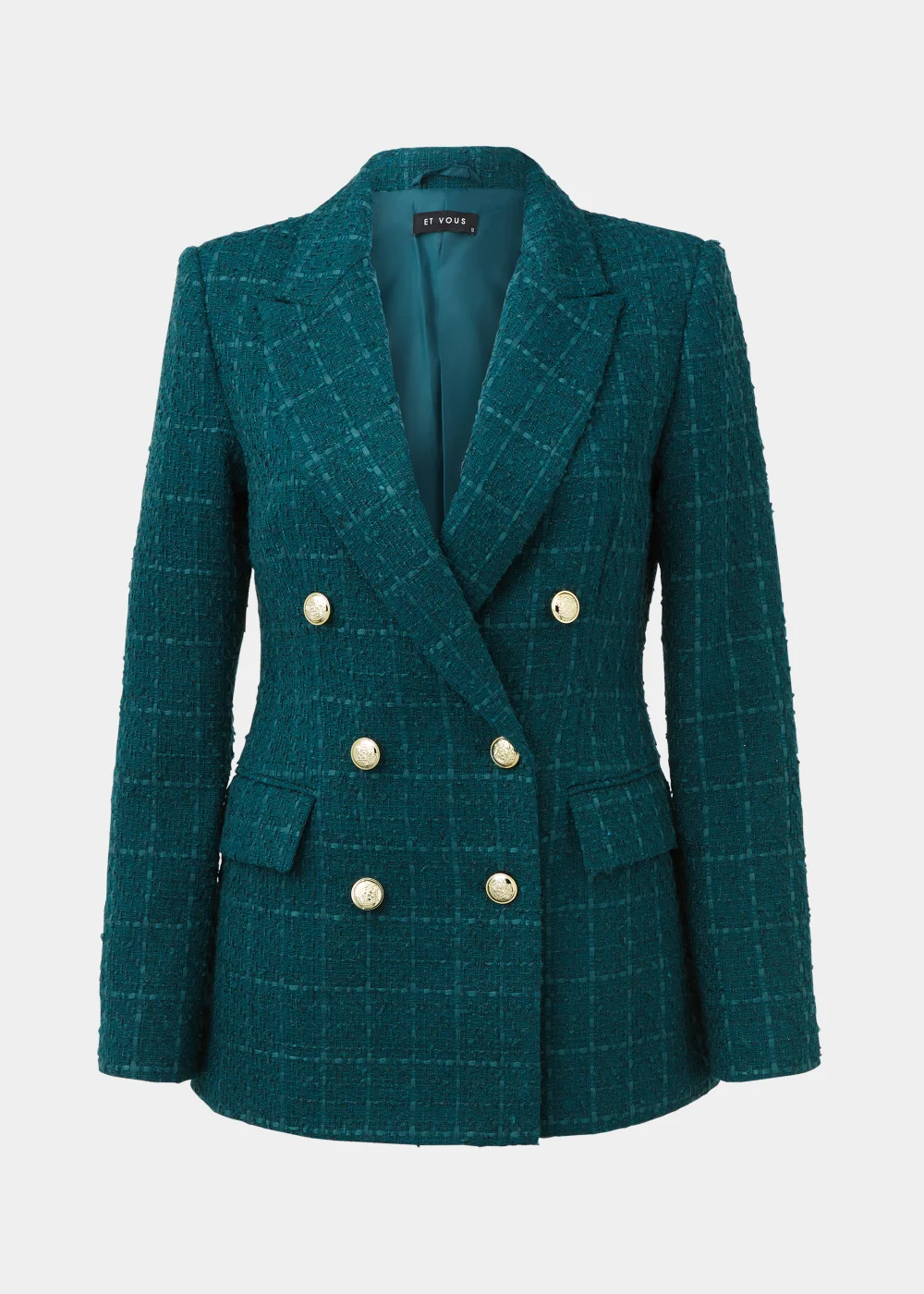 Et Vous Green Textured Blazer - 8 Image 5