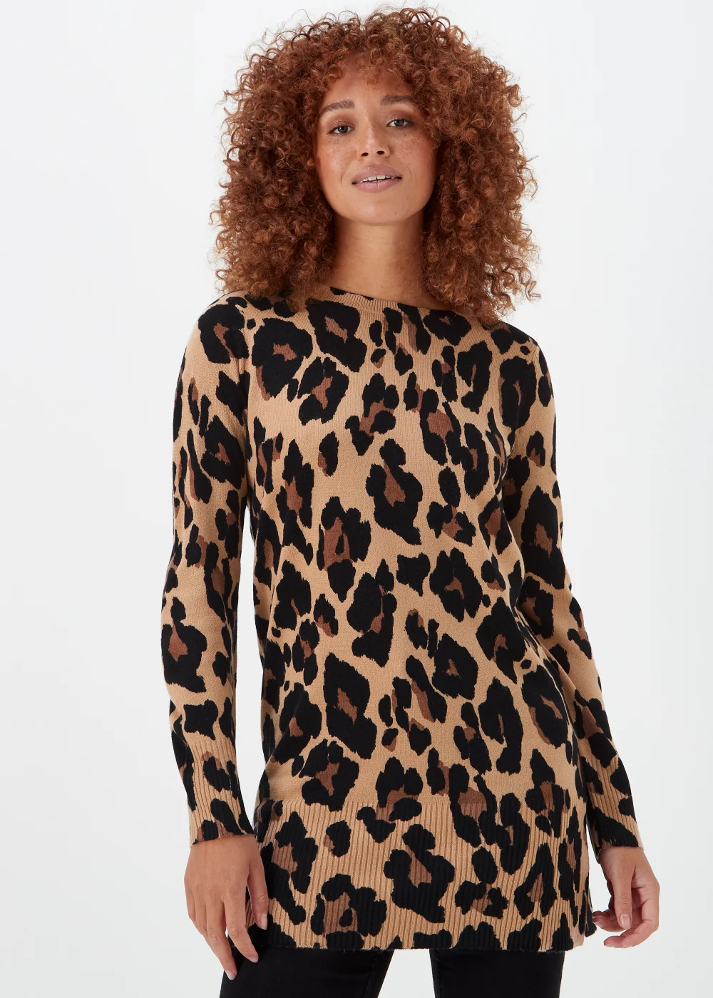 Multicoloured Animal Print Soft Tunic Dress - 8 Image 1