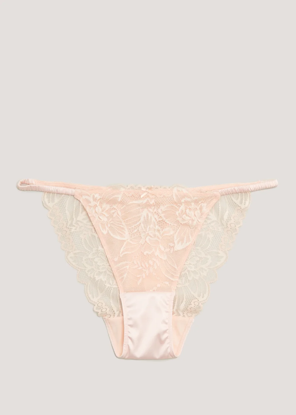 Pink Tonal Lace Tanga Knickers - Size 8 Image 4