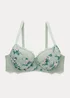 DD+ Green Satin Floral Print Bra - 34DD Image 4